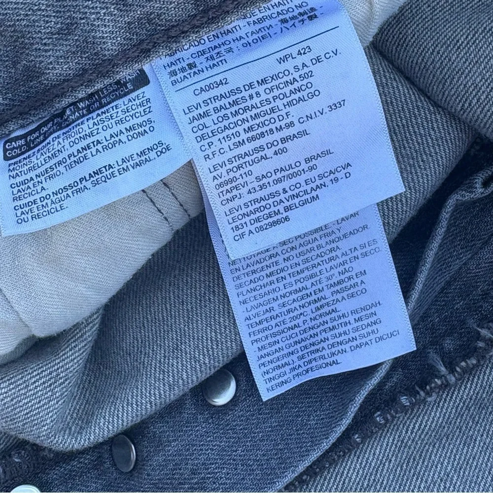 Levi’s 501 Men’s Button Fly Jeans GRAY Denim Straight Leg 40 X 30